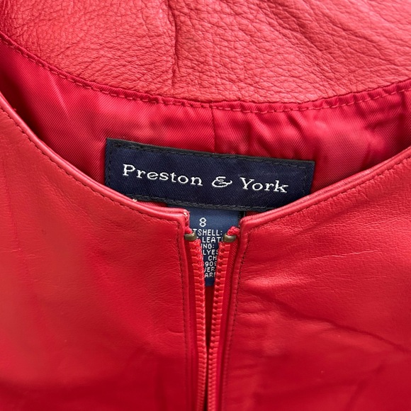 Preston & York Vibrant Red Leather Vest - Picture 3 of 8